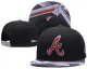 MLB Atlanta Braves Black Snapback Hats--GS