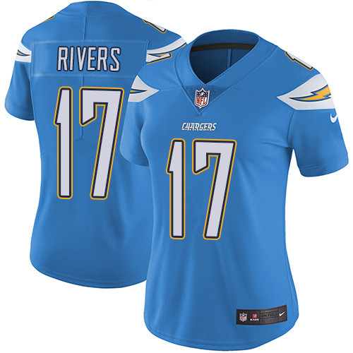 Womens San Diego Chargers #17 Rivers L.Blue Vapor Limited Jersey