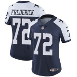 Womens Dallas Cowboys #72 Frederick Blue Thanksgiving Jersey