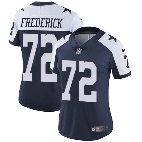 Womens Dallas Cowboys #72 Frederick Blue Thanksgiving Jersey