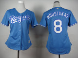 MLB Kansas City Royals #8 Moustakas L.Blue Women Jersey