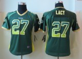 Women 2013 NEW Nike Green Bay Packers 27 Lacy Drift Fashion Green Elite Jerseys