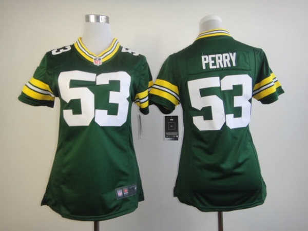 Nike Green Bay Packers #53 Perry Green Women Jersey