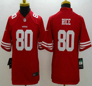 Nike San Francisco 49ers #80 Jerry Rice Red Limited Kids Jersey