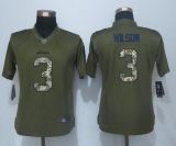 Womens NFL Seattle Seahawks #3 Wilson Salute for Service Green Jersey