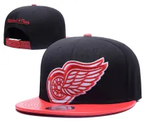 NHL Detroit Red Wings Black Snapback Hats--GS