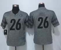 Women New Pittsburgh Steelers 26 Bell Gray Gridiron Gray Limited Jersey