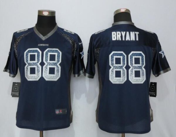 Women NEW Nike Dallas cowboys 88 Bryant Drift Fashion Blue Elite Jersey