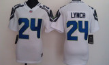 White #24 Lynch Seattle Seahawks women NIKE Game jersey