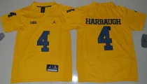Youth Jordan Brand Michigan Wolverines Jim Harbaugh 4 College Football Limited Jersey Yellow