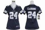 NIKE Dallas cowboys #24 Claiborne women blue game jersey