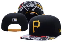 MLB Pittsburgh Pirates Black Snapback Hats--YD