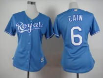 Women Kansas City Royals #6 Cain L.Blue 2015 MLB Jersey