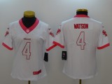 Womens Houston Texans #4 Watson White Pink Color Rush Jersey