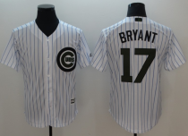 Men's Chicago Cubs #17 Kris Bryant White 2018 Memorial Day Cool Base Stitched MLB Jersey