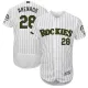 Men's Colorado Rockies #28 Nolan Arenado Majestic White 2017 Memorial Day Authentic
