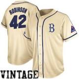 Majestic Jackie Robinson Brooklyn Dodgers Cooperstown Collection Traditional Cream Jersey