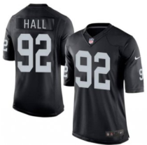 Men's Oakland Raiders #92 HALL Nike Black Elite Jersey