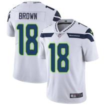 Seattle Seahawks #18 Jaron Brown Men's White NFL Vapor Untouchable Limited Jerseys