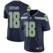 Seattle Seahawks #18 Jaron Brown Men's Navy Blue NFL Rush Vapor Untouchable Jerseys