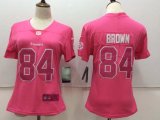 Womens Pittsburgh Steelers #84 Brown Pink Limited New Jersey