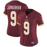 Womens Washington Redskins #9 Jurgensen Red Jersey