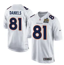 NFL Denver Broncos #81 Daniels White Jersey with Superbowl Patch