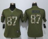 Women Nike New York Jets 87 Decker Green Salute To Service Limited Jersey