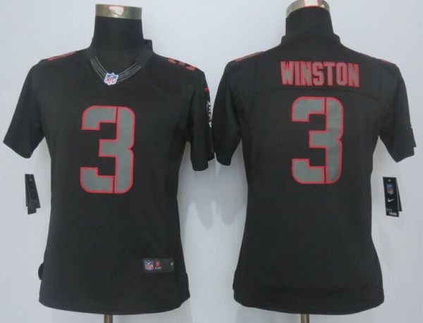 Womens Nike Tampa Bay Buccaneers 3 Winston Impact Limited Black Jerseys