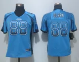 Women  NEW Nike Carolina Panthers  88 Olsen Drift Fashion Blue Elite Jerseys