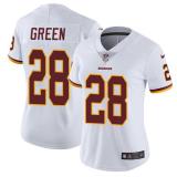 Womens Washington Redskins #28 Green White Jersey