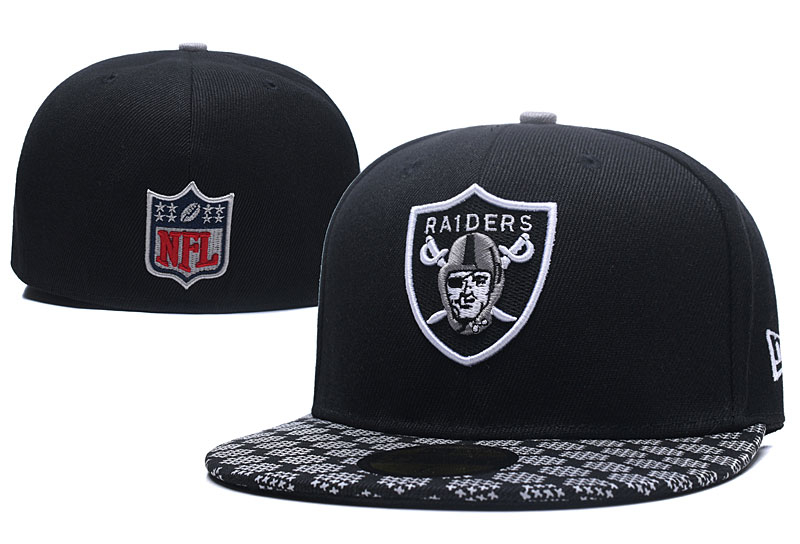 US$ 9.99 - NFL Oakland Raiders Black Fitted Hats - www.sportsgearmall.net