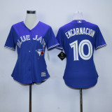 MLB Toronto Blue Jays #10 Encarnacion Womens Blue Jersey