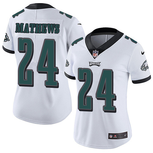 Womens Nike Philadelphia Eagles #24 Mathews White Jersey