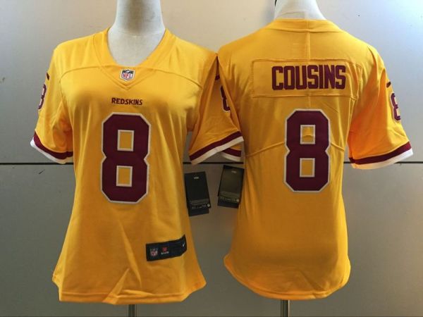 NFL Washington Redskins #8 Cousins Yellow Color Rush Women Jersey