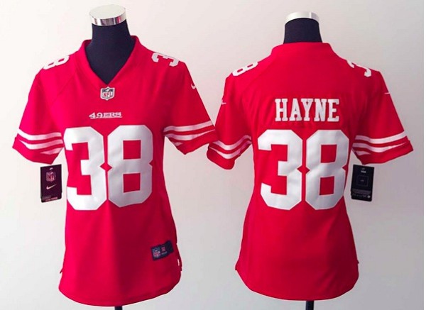 Nike San Francisco 49ers #38 Hayne Women Red Jersey