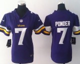 Womens Nike Minnesota Vikings #7 Christian Ponder Purple NFL Jersey