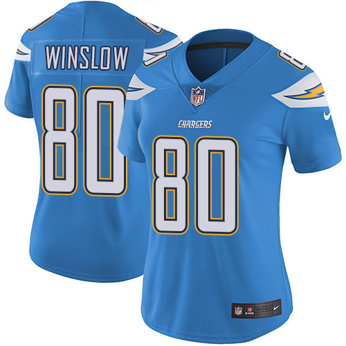 Womens San Diego Chargers #80 Winslw L.Blue Vapor Limited Jersey