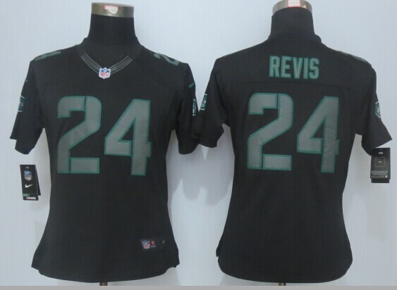 Womens Nike New York Jets 24 Revis Impact Limited Black Jerseys