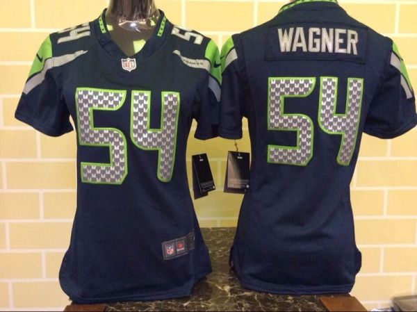 Nike Seattle Seahawks #54 Wagner Blue Women Jersey