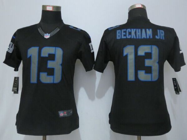 Women New Nike York Giants 13 Beckham jr Impact Limited Black Jerseys