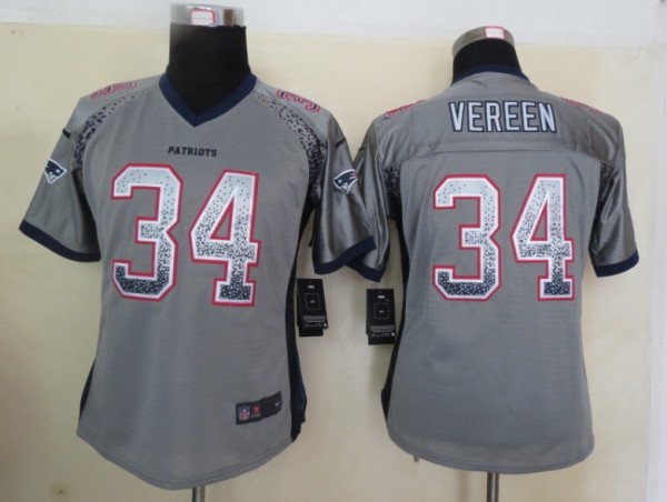 Women 2013 New Nike New England Patriots 34 Vereen Drift Fashion Grey Elite Jerseys