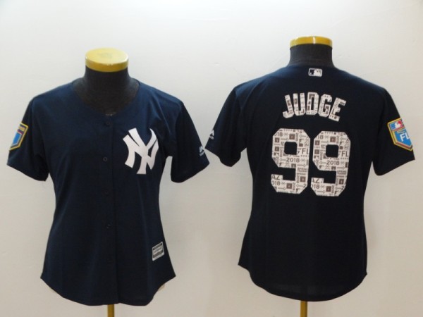 Womens MLB New York Yankees #99 Judge Spring Training Blue Jersey