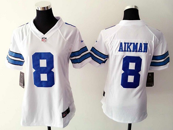 Womens Nike Dallas Cowboys #8 Aikman White Jersey