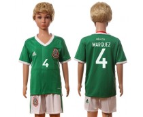 2016 Soccer Mexico #4 Marquez Home Kids Jersey
