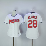 MLB Cleveland Indians #28 Kluber White Women Jersey