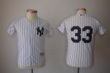 New York Yankees #33 white kids jersey