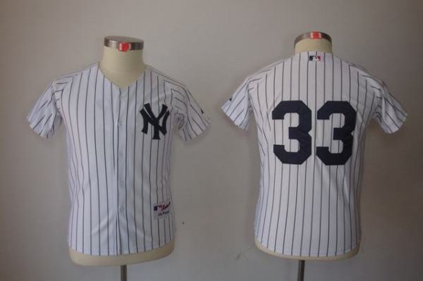 New York Yankees #33 white kids jersey