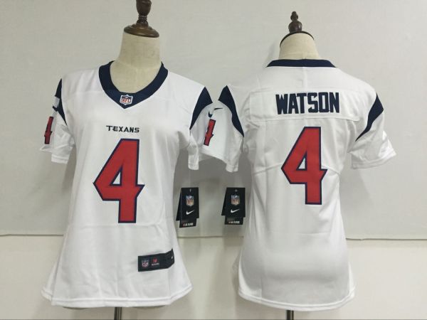 Women New Nike Houston texans #4 Watson White Jerseys