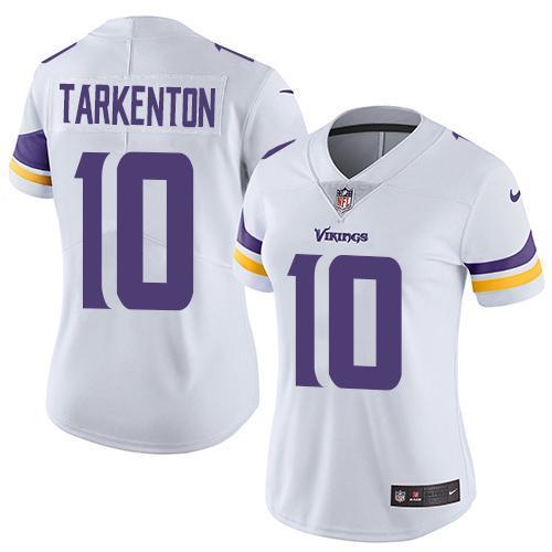 Womens NFL Minnesota Vikings #10 Tarkenton White Jersey